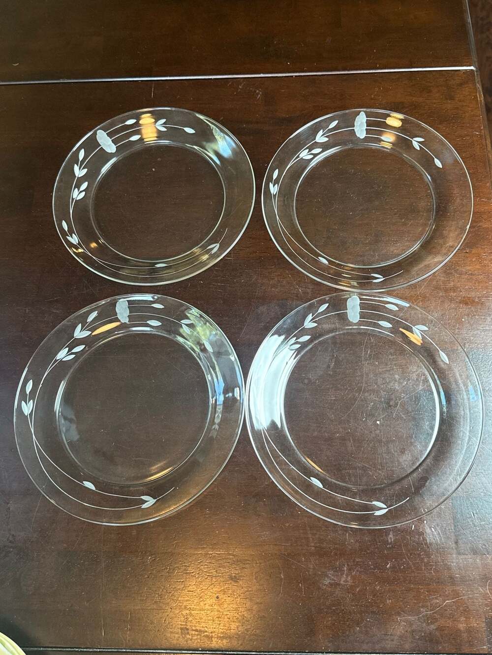 PRINCESS HOUSE Floral Etched HERITAGE 8" Salad Luncheon Dessert Plates (4)